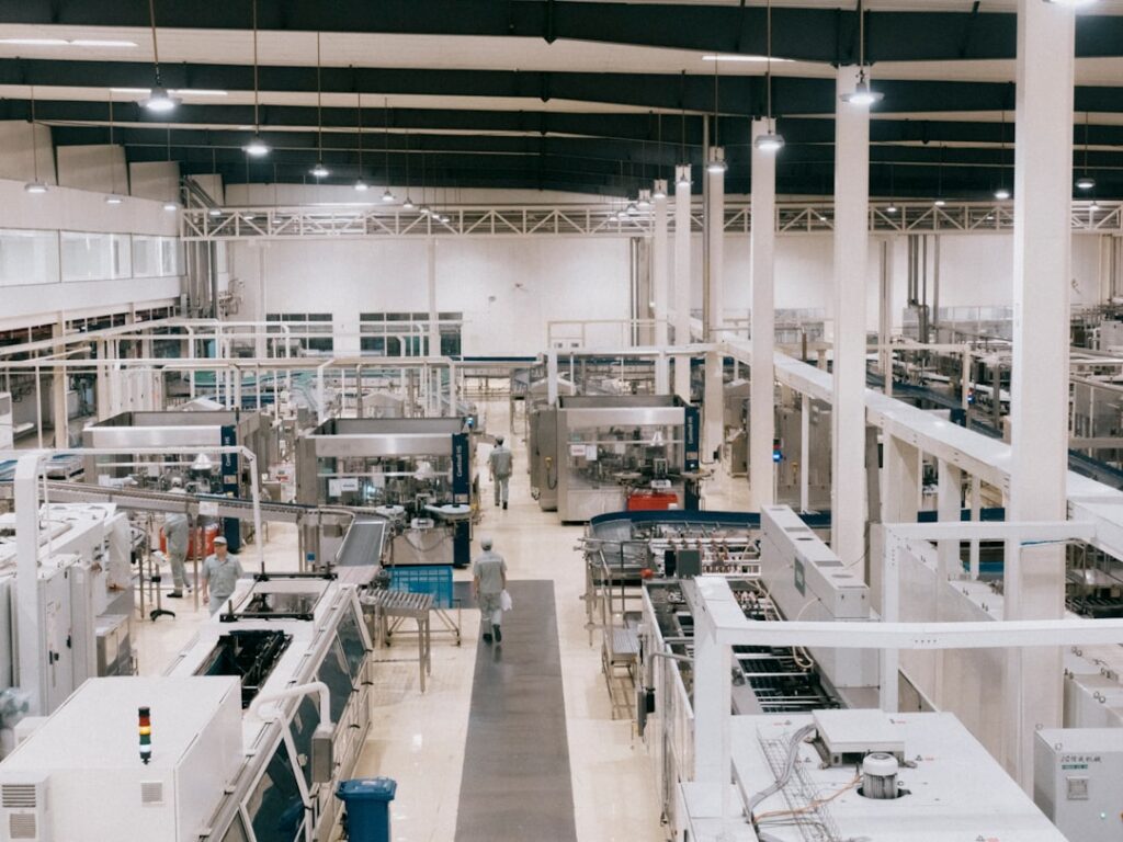 a factory filled with lots of machines and equipment