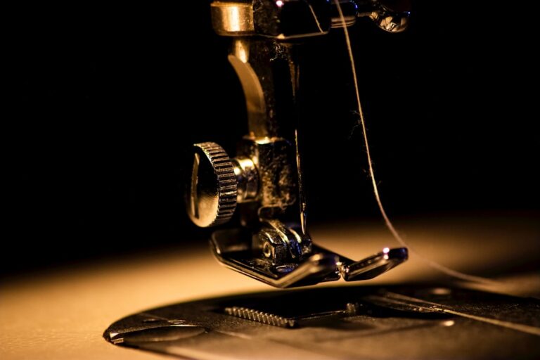 a close up of a sewing machine on a table